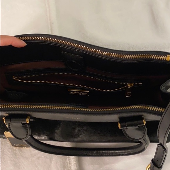 Ralph Lauren Newbury Satchell, black, EUC - Picture 3 of 5